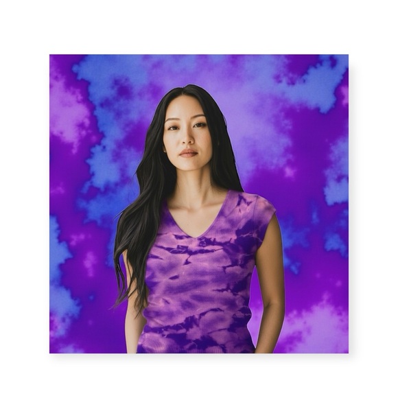 Vintage 90’s: Casadei ᪥ Textured Stretch Cap Sleeve Top ᪥ Purple Tie Dye ᪥ Luxe - Picture 1 of 16